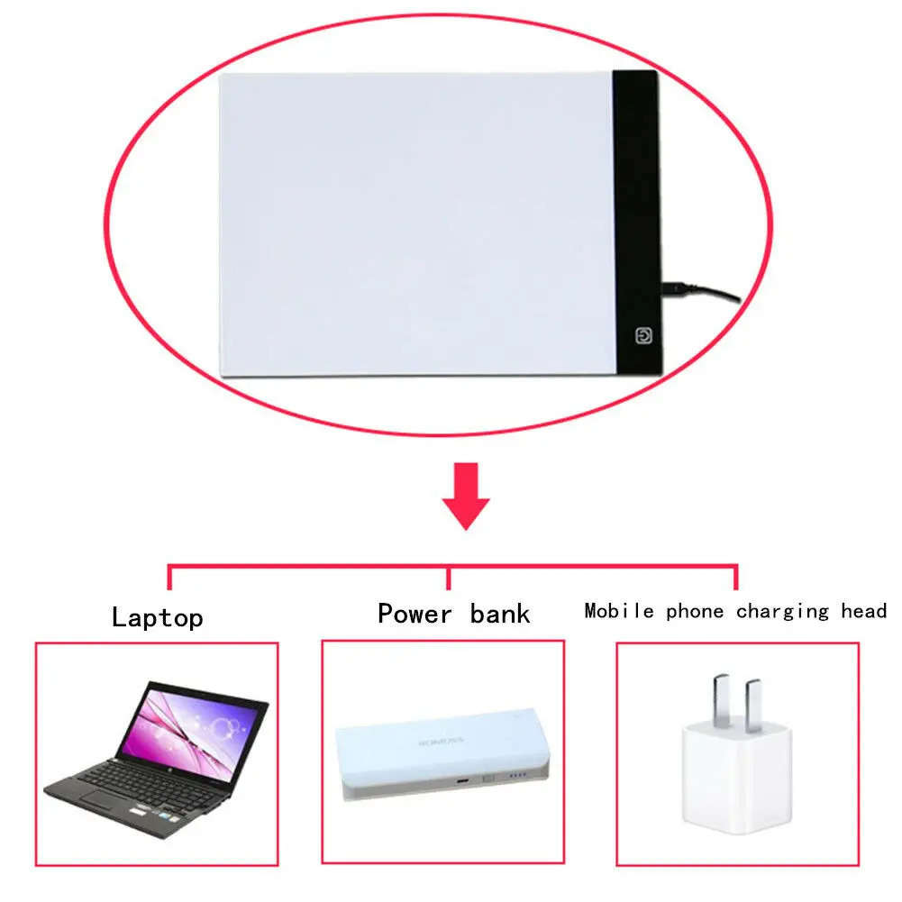 Ultra Thin A3 A4 LED Light Pad Artist Box Table Tracing Drawing Board Diamond Painting Embroidery Tools | Электроника