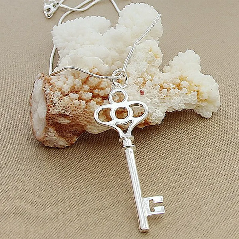 Новое поступление серебро 925 пробы модное простое ожерелье с подвеской в виде