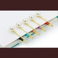 500pcslot New Style Pearl Ballpoint Pen Metal Rotating School Office Students Gift Stationery 07mm Black blue Ink custom logo