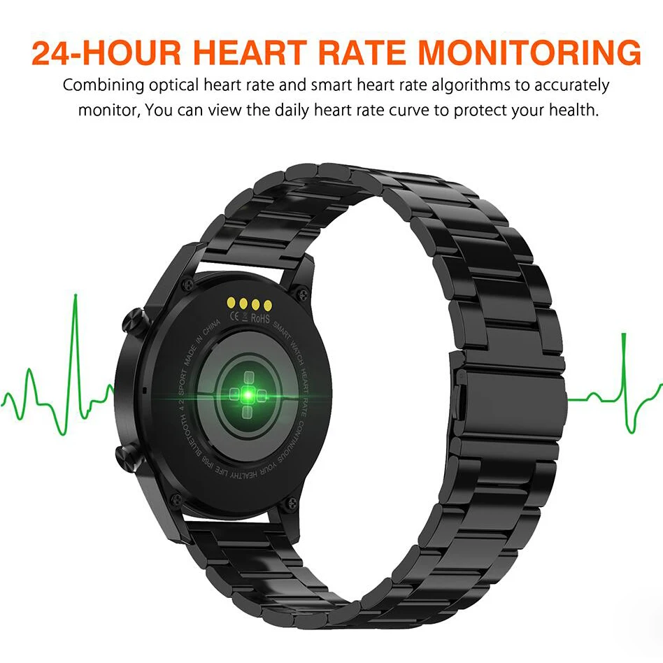 

Women Men Bluetooth Chronograph Digital Wristwatches Sleep Fitness Tracker Black Smart Watch for Iphone Samsung Android Ios