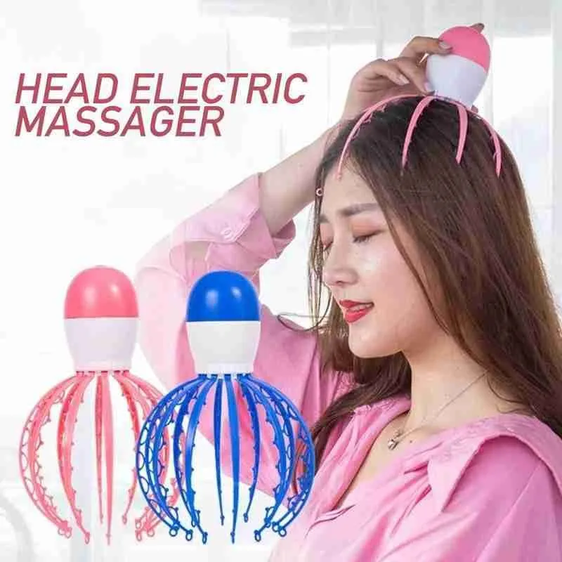 

Scalp Head Massager Electric Claw Alleviate Fatigue Vibration Anti Stress Head Massager Octopus Massage Device Rechargeable