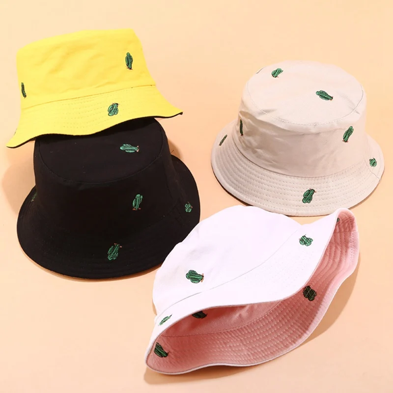 SMILE Bucket Hat Double Sided Bucket Hat Smiling face Unisex Fashion Bob Cap Hip Hop Gorro Men Summer Cap