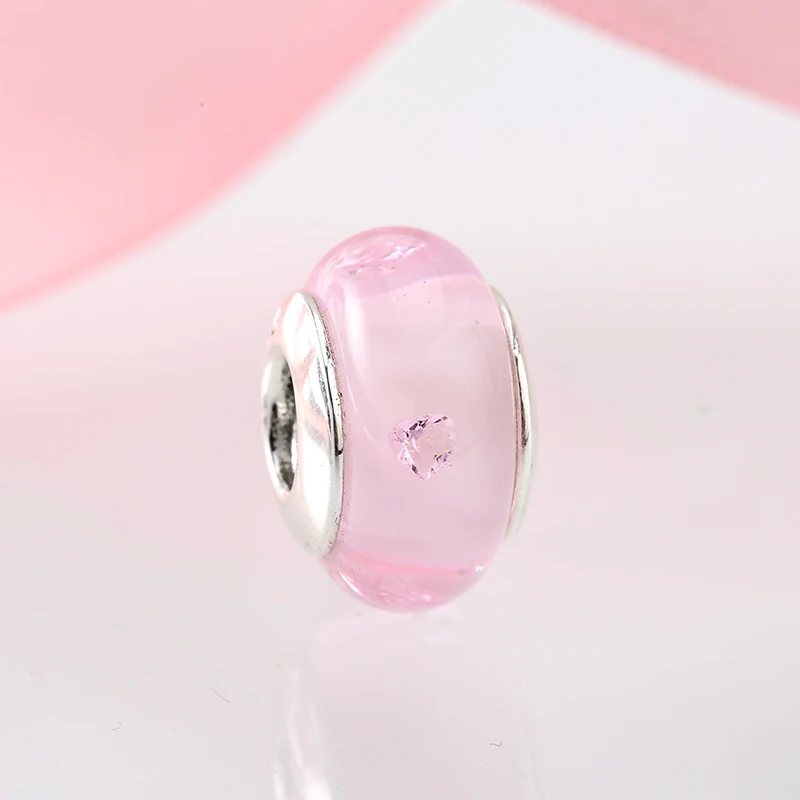 Новые Аутентичные 925 пробы серебряные бусины в форме цветка и сердца из