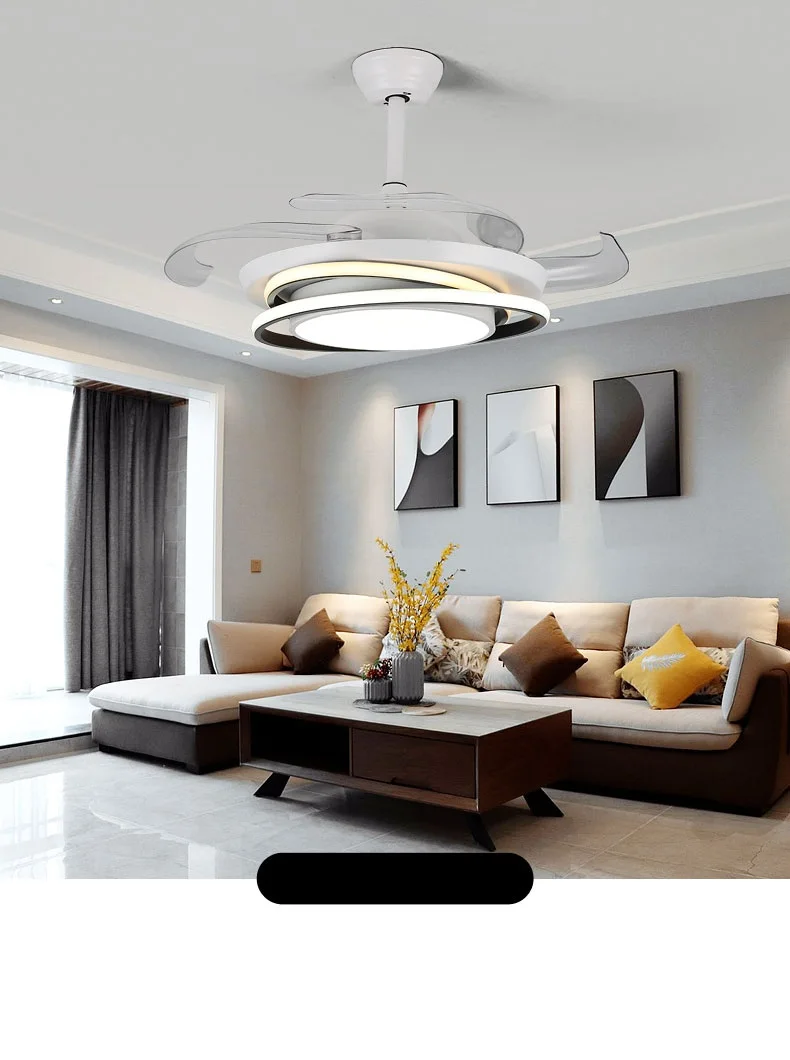 42 дюймовый современный Невидимый потолочный светильник с акриловыми листьями 36