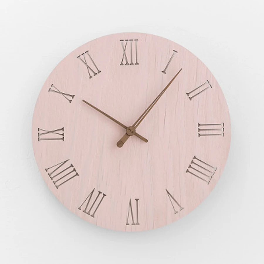 Настенные часы в скандинавском стиле простые деревянные приборы пасторальном