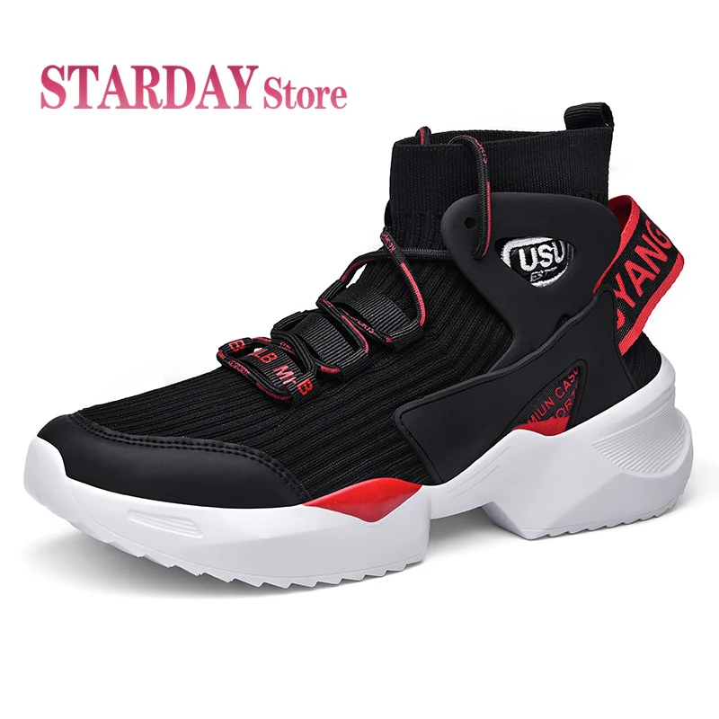 

Comfortable Men's Casual Shoes Mens Sneakers Male Off White Tennis Training Shoes Mesh High-top Socks Shoes Zapatillas De Hombre