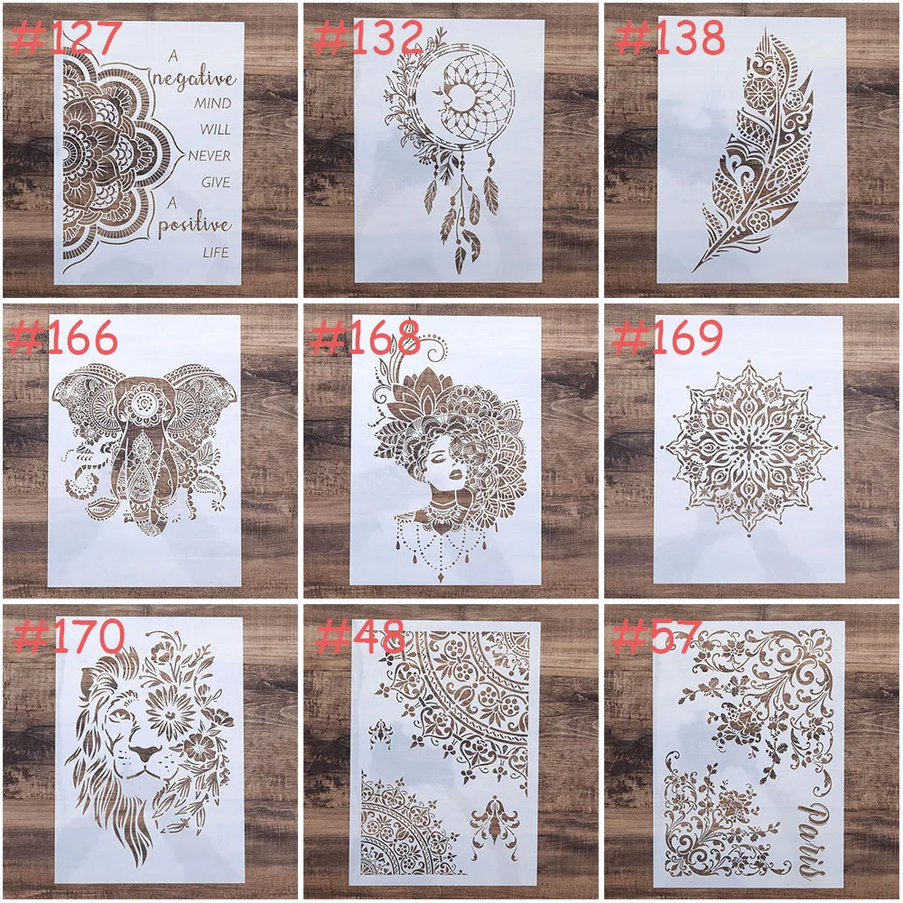 

A4 Size DIY Craft Mandala Henna Stencil For Wall Painting Scrapbooking Stamping Stamp Album Decorative Embossing Paper Card s