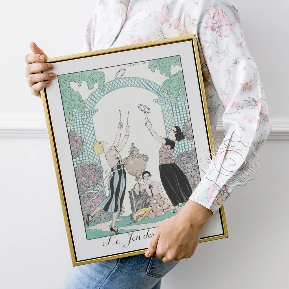 

Georges Augustin Barbier Exhibition Museum Poster, Le Jeu Des Graces Vintage Art Prints, Thanksgiving Gift Decorative Painting