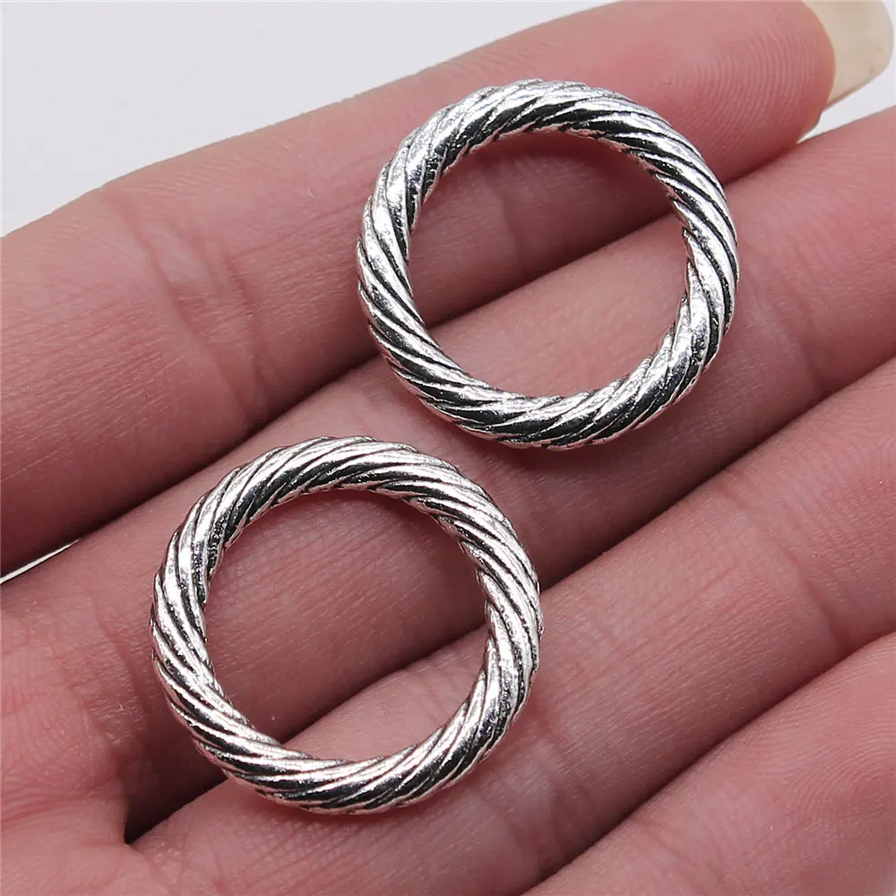 

wholesale metal charms lot 1pcs Ring Connectors bracelet charms for jewelry making 24x24mm