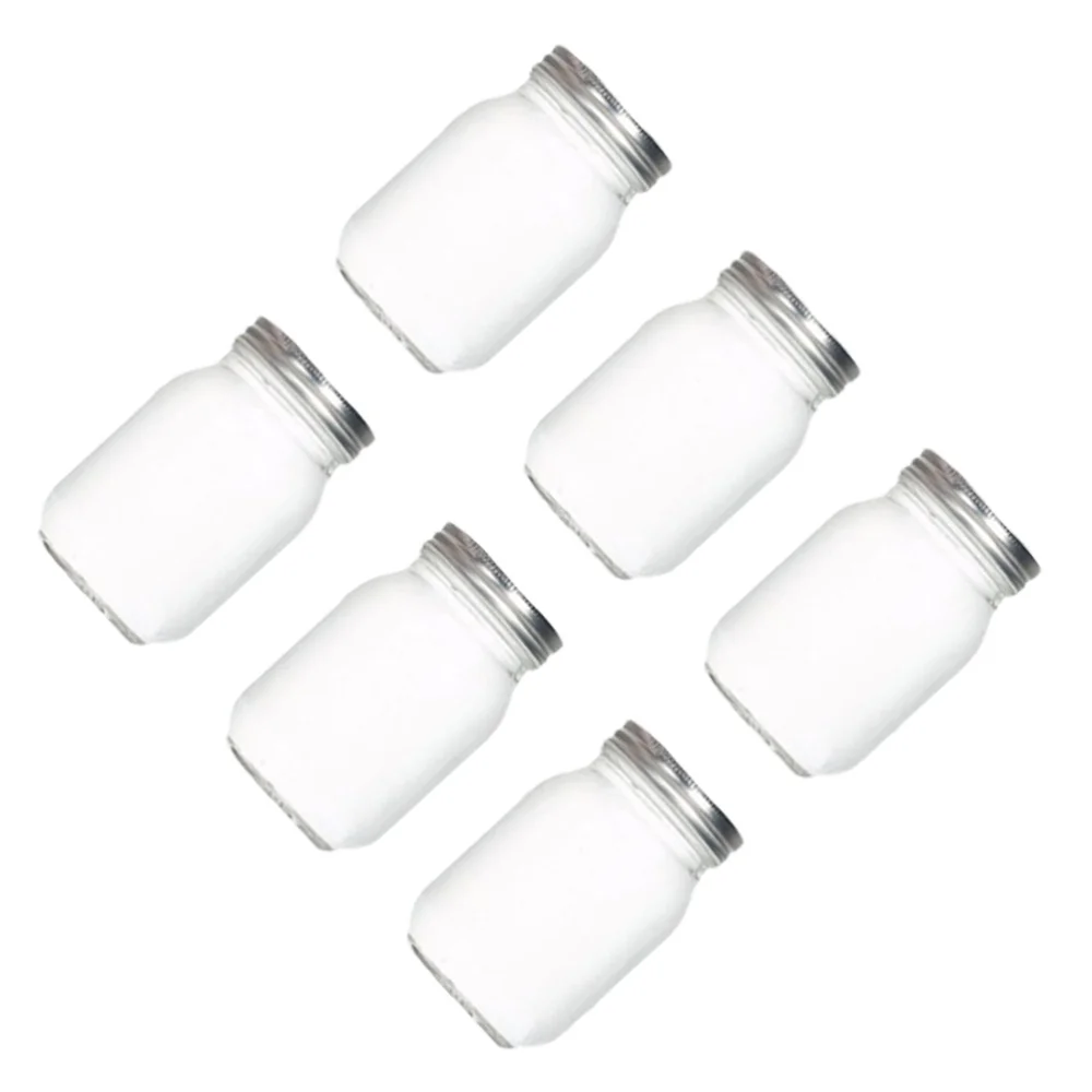 

6 Pcs Transparent Glass Storage Cans Food Preservation Airtight Cans (500ml)