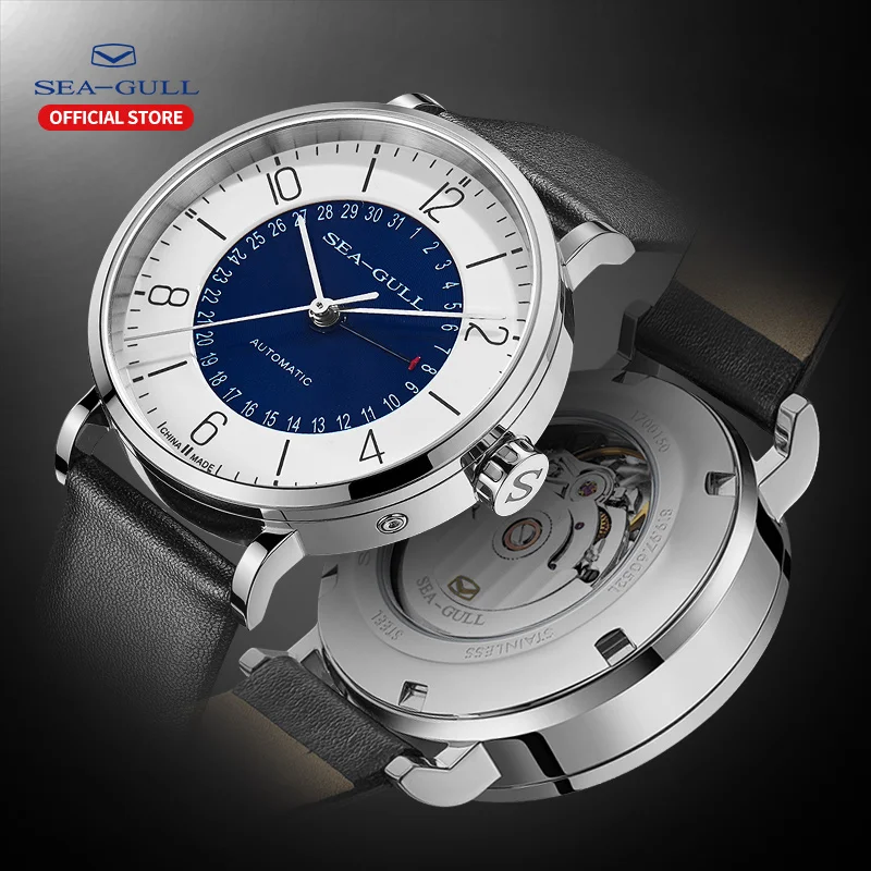 Seagull Мужские механические часы автоматические Простой календарь 30 метров