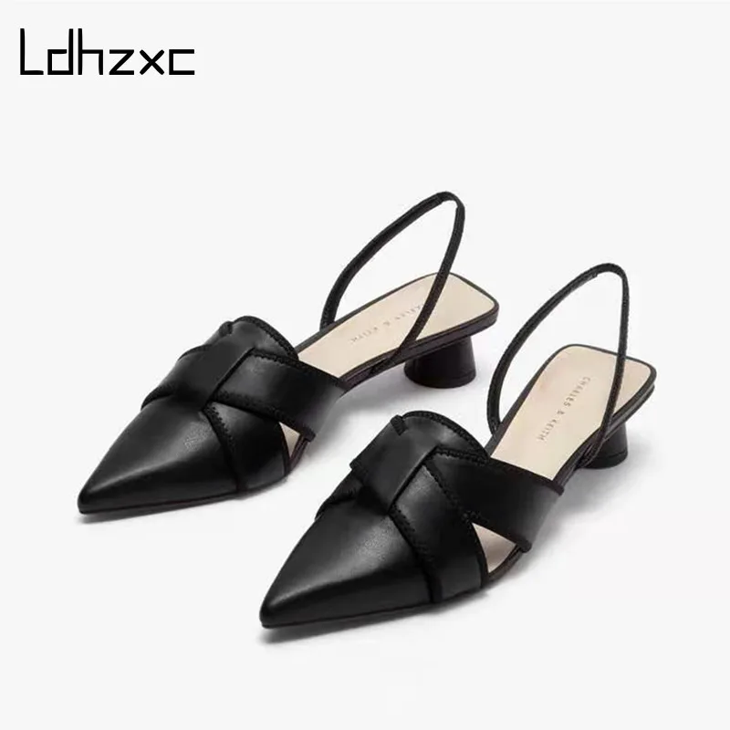 

LDHZXC Summer 2021 New Fashion Women Slippers High Thick Heel Lady's Slide Sandals One Tworld Belt Sandals for Women Sexy