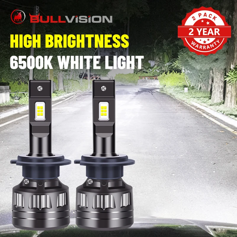 

Светодиодные фары Bullvision H11 6500 лм 9005 K CSP чипы H4 H7 H8 H9 9006 HB3 HB4 Canbus дальний и ближний свет светодиодный ные лампы для автомобилей