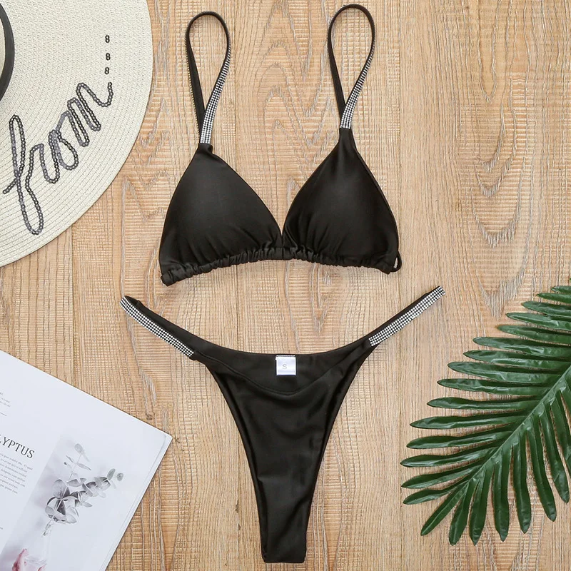 Соблазнительный комплект микро бикини яркий купальник Белый Женский Блестящий