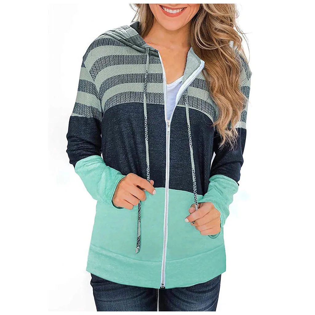 Женская осенне зимняя куртка с капюшоном женская теплая в полоску длинным