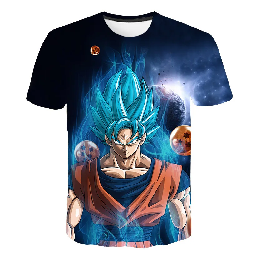 Новая детская одежда для мальчиков футболка Goku Vegeta 3D футболки с