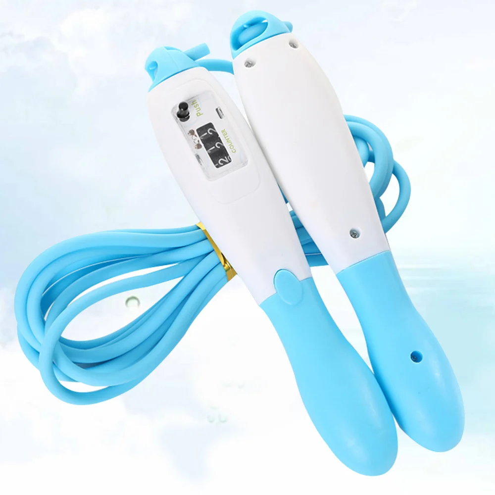 

2pcs Electronic Counting Jump Rope Skipping Rope Fitness Workout Sports Accessories for Gym Training Game (Blue)