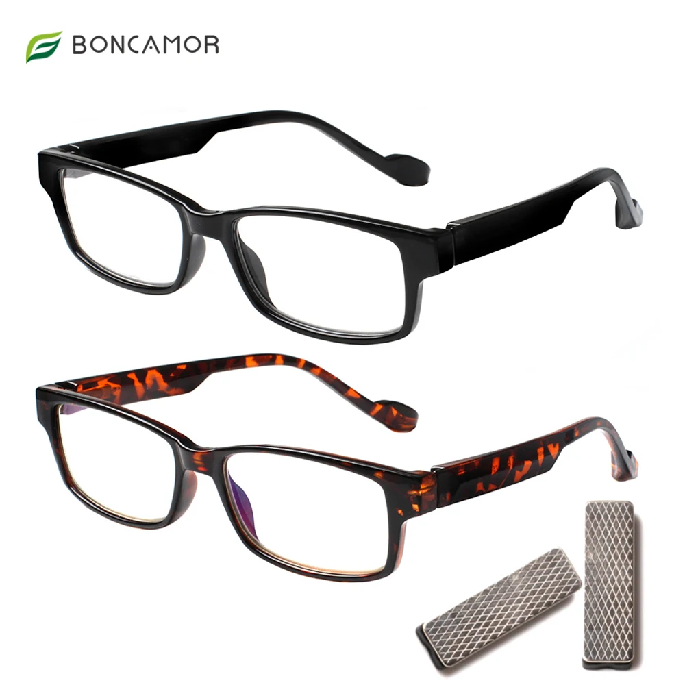 

Magnet Reading Glasses Blue Light Blocking,Spring Hinge Readers Men Women,Anti UV Anti Glare Rectangle Eyeglasses