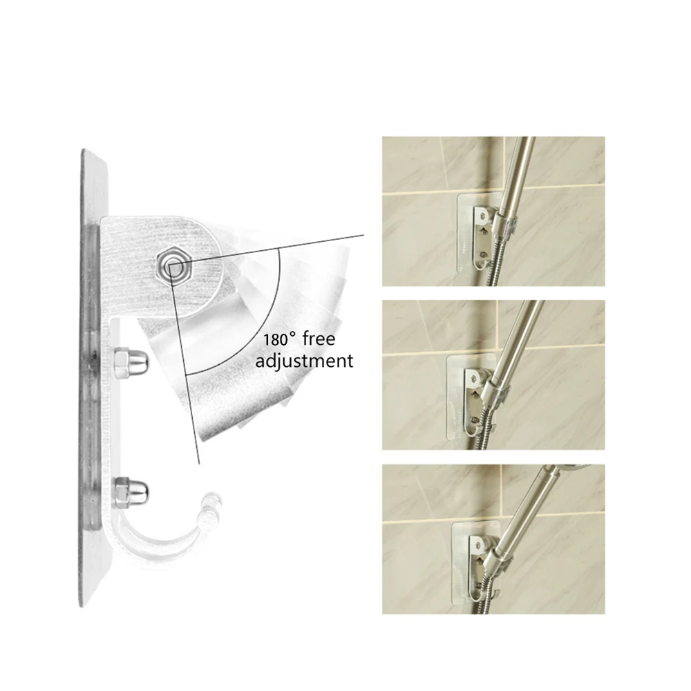 

Strong Adhesive Adjustable Wall Mount Shower Head Bracket For Bathroom shower Holder Stand Aluminium mount