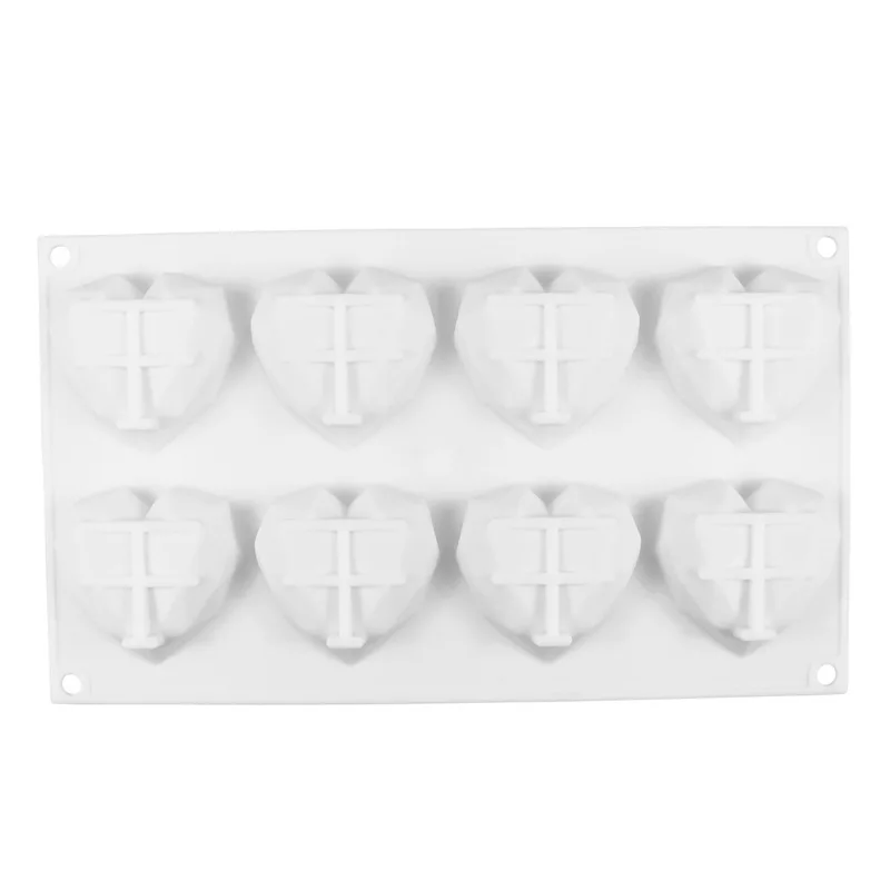 

Diamond Love Heart Molds for Sponge Cakes Mousse Chocolate Dessert Bakeware Pastry Silicone Mould Jello Mold