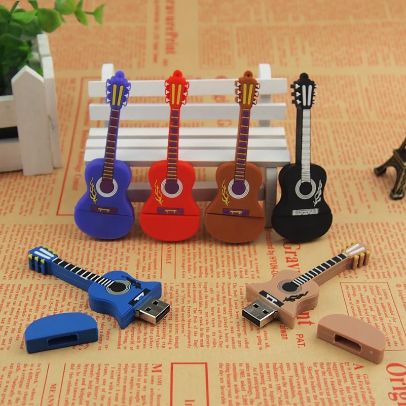 USB флеш накопитель USB2.0 в форме гитары память 128 Мб 32 ГБ 64 ГБ|usb stick|u diskpen drive 32gb |