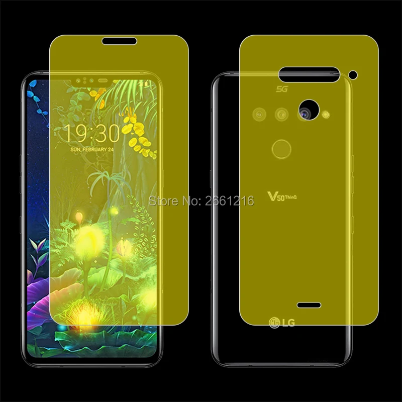 Для LG V50 ThinQ 5G 6 4 &quot2 шт. = передняя + задняя тонкая полная защита экрана с защитой от
