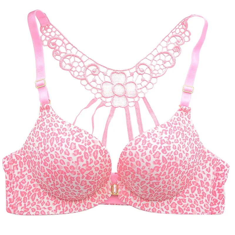 Мода застежка спереди благодаря полному отсутствию проводов для девочек нижнее белье bh пикантные ботильоны с леопардовым принтом женский бюстгальтер пуш-ап нижнее белье, топы Регулируемый Женский бюстгальтер без косточек