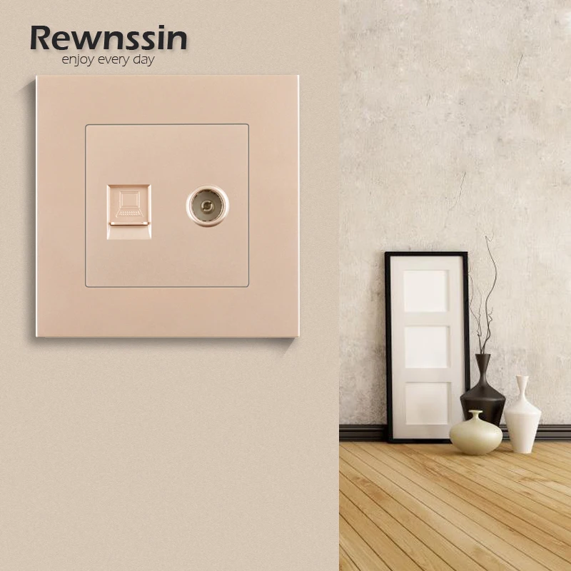 Розетка с двумя гнездами для подключения к Интернету гнездо передачи данных и ТВ