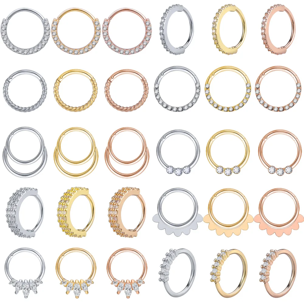 

ZS 1PC Brass Septum Piercings 20G Nariz Piercings Nose Rings Daith Piercings Nariz Earrings Conch Rook Piercings Body Jewelry