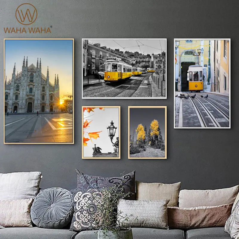 

Landscape Unframed Europe Gold Decor Wall Art Canvas The Flash Travel Decor Minimalist Wall Art Pink Boho Decor Oil