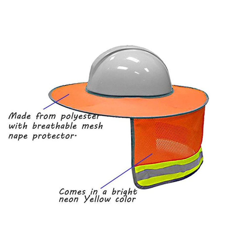 

ANPWOO Sunshade Outdoor Construction Safety Hard Hat Sun Shade Neck Shield Reflective Stripe Protective Helmets Shield