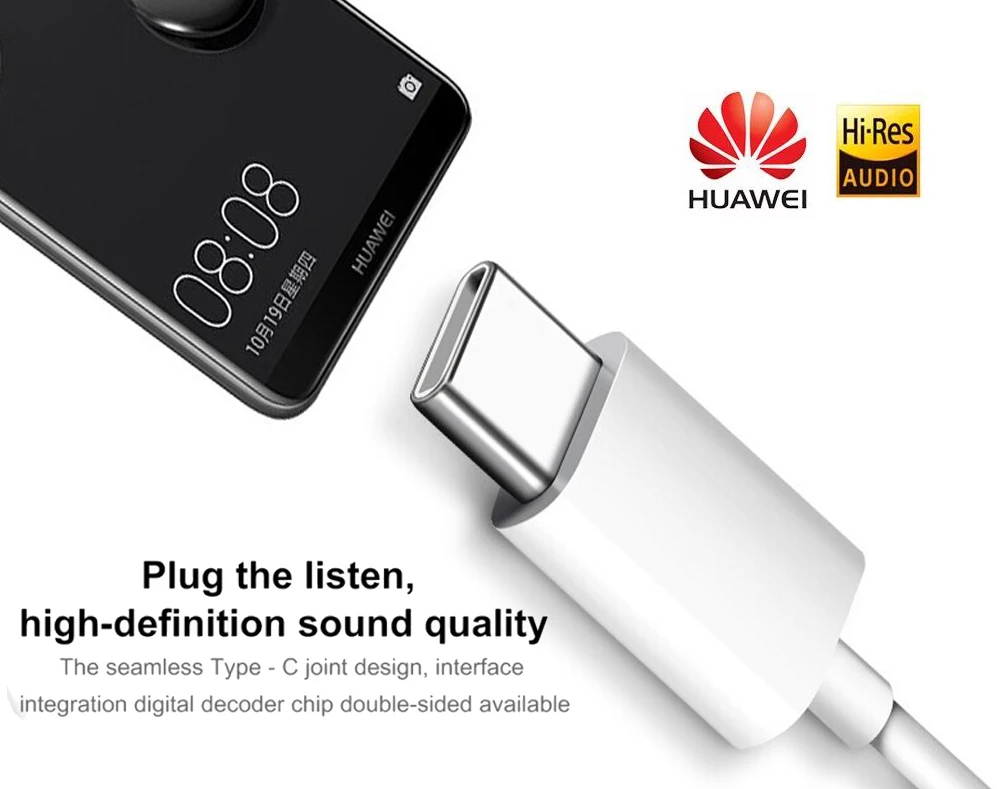 Оригинальные наушники HUAWEI CM33 usb type-C в ухо Hearphone гарнитура микрофон громкость HUAWEI mate 10Pro 20 X RS P20 30 Note 10