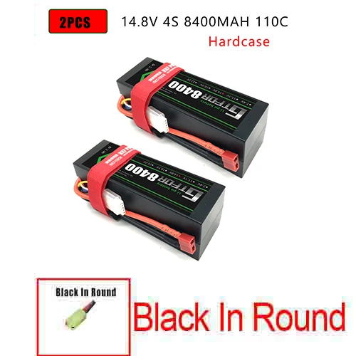 2PCS4S8400HARDBLACK DXF Lipo батарея 4S 8000mah 8400mah 14,8 V 110C 220C Hardcase для 1/8 1/10 масштаб Электрический радиоуправляемый Багги Truggy гусеничный автомобиль - Цвет: 2PCS4S8400HARDBLACK