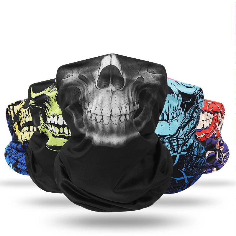 

Skull Scarf Halloween Balaclava Mask Men Women Bandana Ghost Headscarf Outdoor Fishing Ski Scarves Face Neck Warmer Gaiter