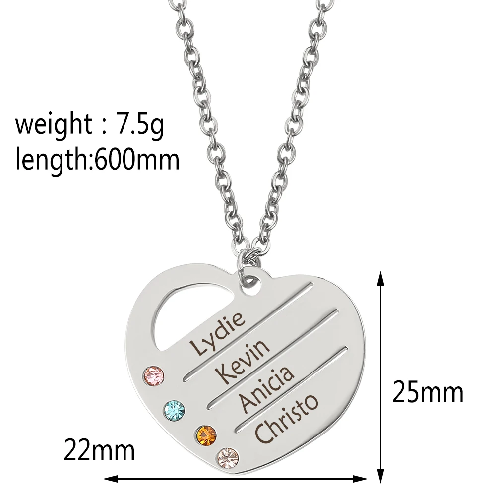 Индивидуальное ожерелье с кулоном в форме сердца может быть выгравировано 4
