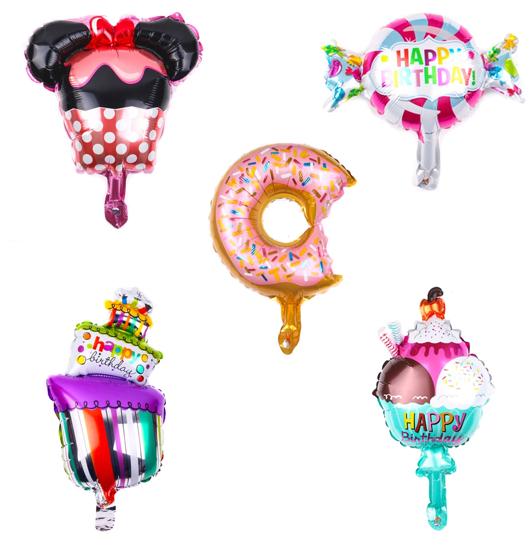 Воздушный шар из фольги в виде мороженого конфет пирожных пончиков 5 шт. | Дом и