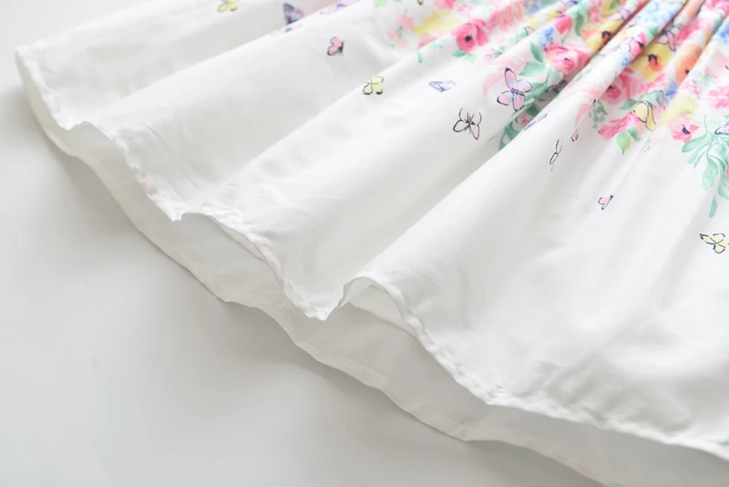 Платья для девочек Новая детская одежда Милое платье-майка с цветочным принтом и