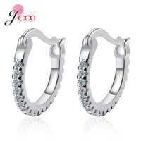 new huggie earrings 925 sterling silver clear cubic zircon paved geometric small hoop earrings for women girls