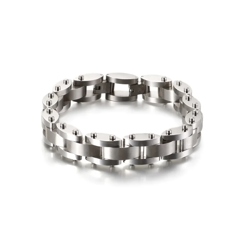 Fashion Men Punk Strap Silver Color Gold Black Bracelet Titanium Steel Bicycle Chian Bike Watch Jewlry | Украшения и аксессуары