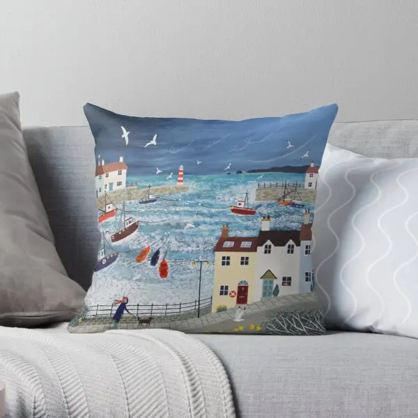 

Stormy Harbour Printing Throw Pillow Cover Home Anime Fashion Bedroom Fashion Square Sofa Bed Wedding Pillows not include