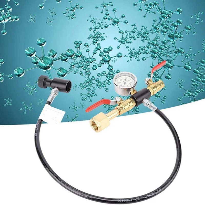 

24 Inch Soda Stream CO2 Tank Bottle Fill Refill Station Dual Valve with Thread CGA320,Dual Valve CO2 Filling Adapter