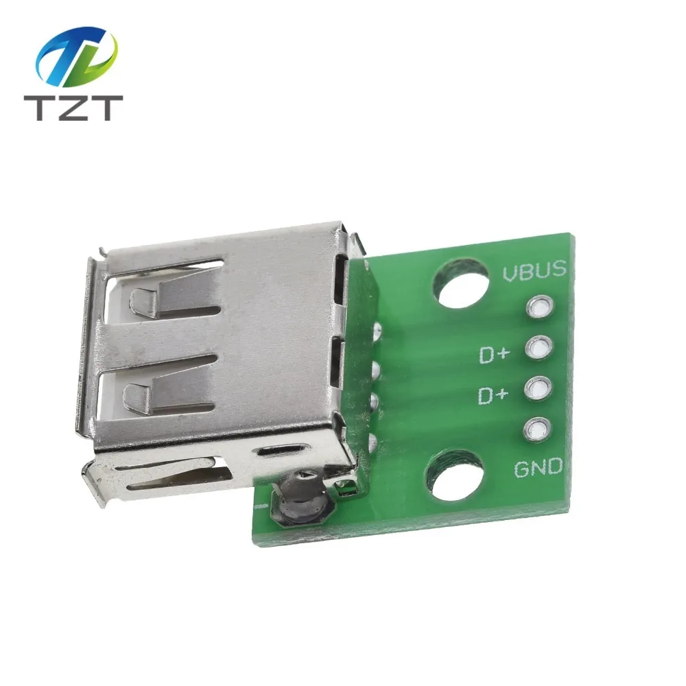 TZT MINI MICRO USB Для DIP адаптера/USB разъем 2,54 мм 5pin Женский Разъем b Тип USB2.0 Женский PCB конвертер USB-01