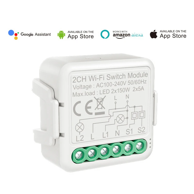 

Wifi Switch Dual-control Concealed Switch Modification Light Smart WiFi Switch Module Work For Google Home Alexa Tuya Smart