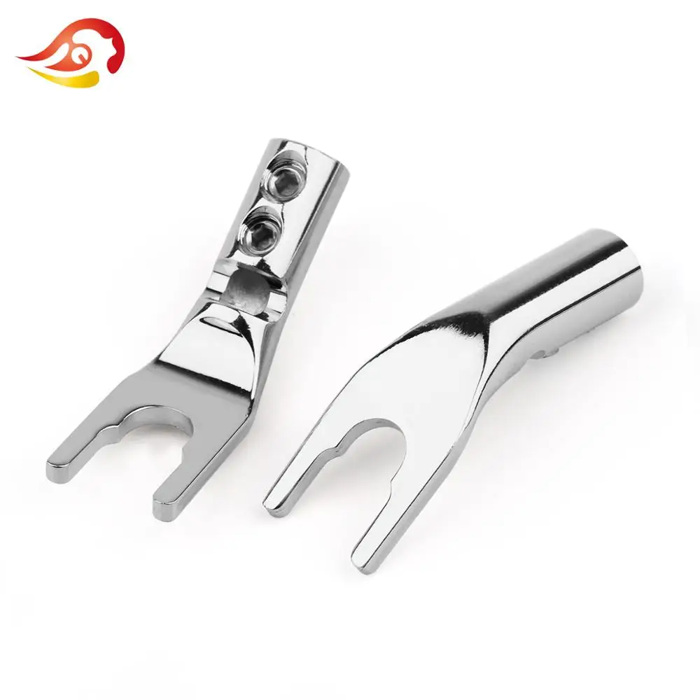 QYFANG Banana Plug Solder Wire Connector U/Y Gold/Rhodium Plated Copper Spade Speaker Audio Jack Screw Fork HiFi Plugs |