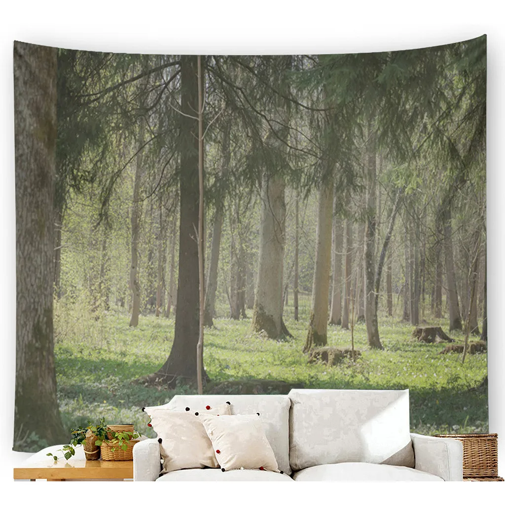 Гобелен Ouneed солнечный лес гобелен с пейзажем настенный подвесной натуральный