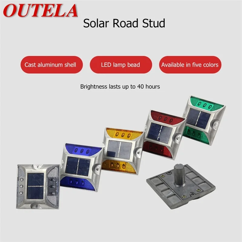 

OUTELA Solar Indicator Lights Cast Aluminum LED Waterproof IP68 Compressive And Dustproof Flashing Traffic Light