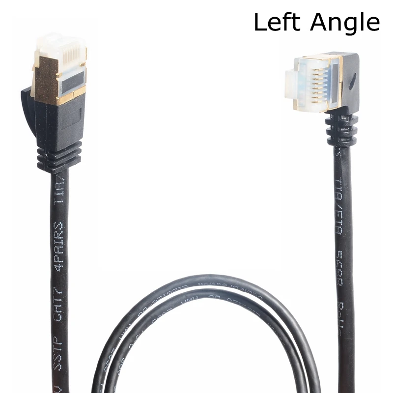 Сверхтонкий Ethernet кабель CAT7 RJ45 правый левый нижний угол UTP сетевой Соединительный
