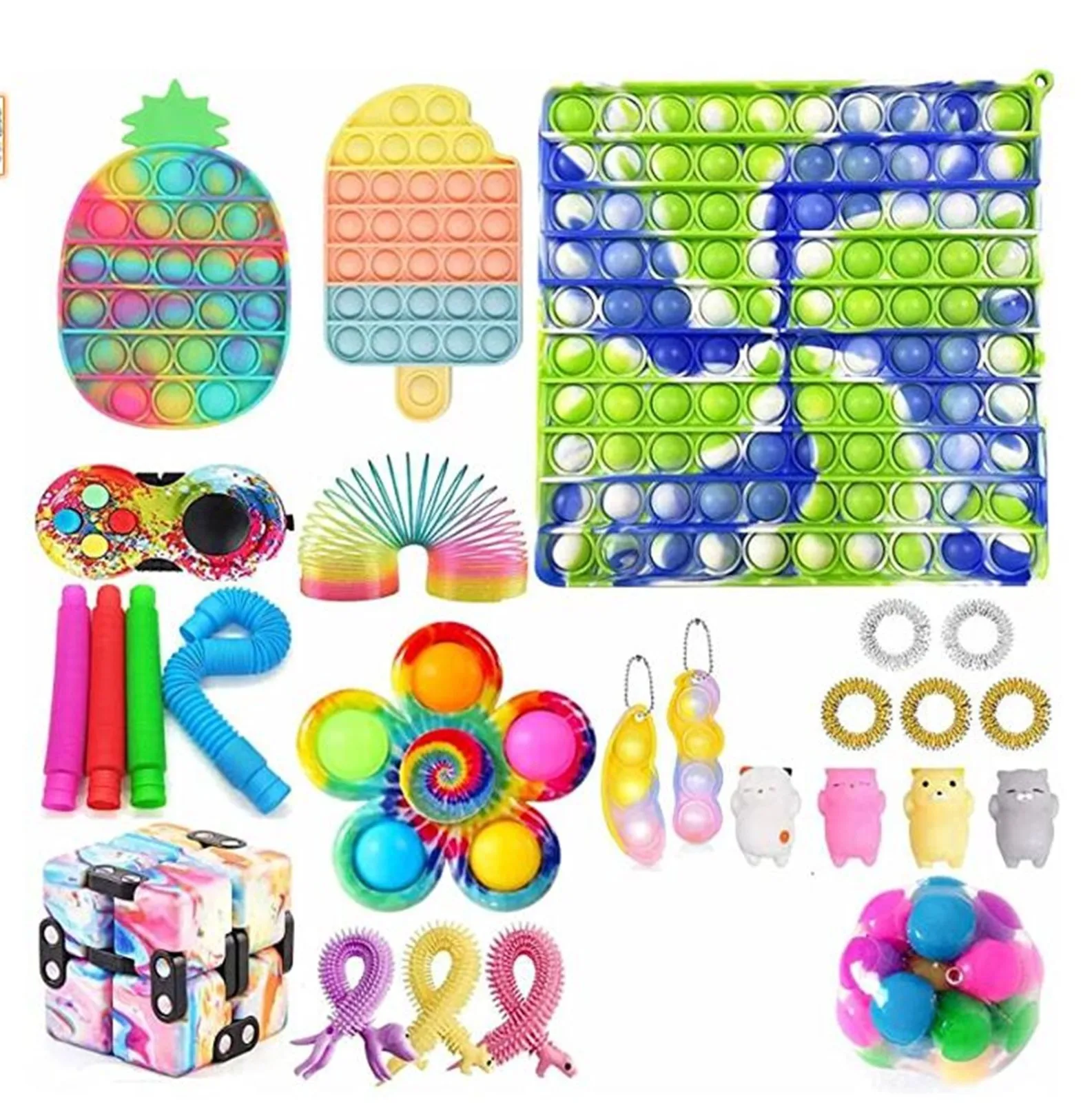 

Dropshipping Fidget Toys 20/23/24/27PCS Pack Sensory Toy Set Antistress Relief Autism Anxiety Anti Stress Bubble Simple Dimple