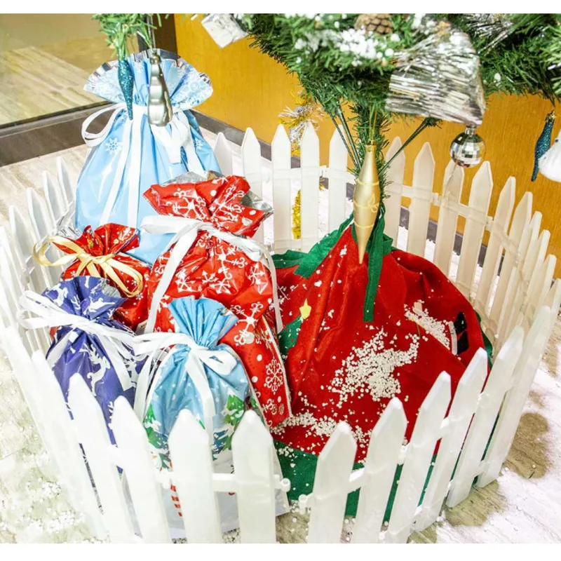 Сумка для подарков Санта Клауса конфетные сумки Снежинка Хрустящие на шнурке
