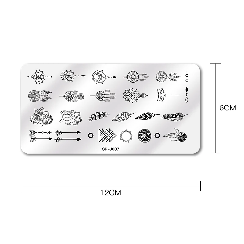 Шаблон для ногтей с четырьмя лилиями Ловец снов колокольчики листьев цветов